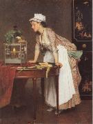 Joseph Caraoud The Yellow Canaries oil painting